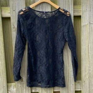 Xhilaration Black 🖤 Lace Floral Top